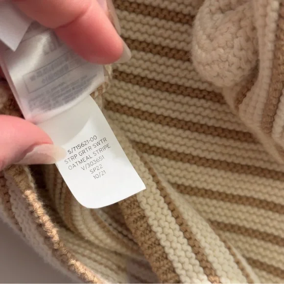 Baby Gap Oatmeal Stripe Teddy Bear Hooded Sweater Jacket 18-24 Months - Picture 8 of 8